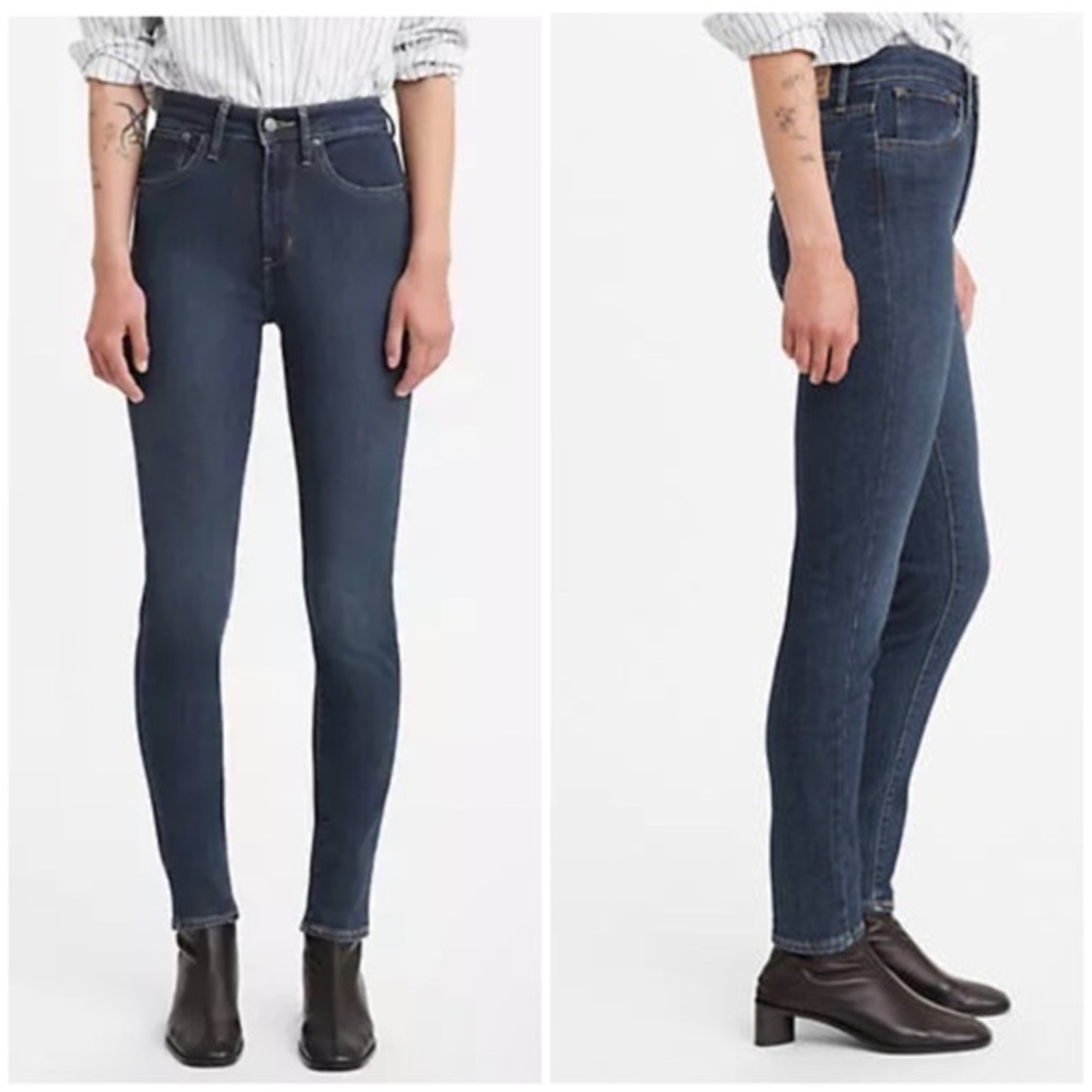 Levi’s 721 High Rise Skinny Dark Blue Denim Jeans Stretch Size 24